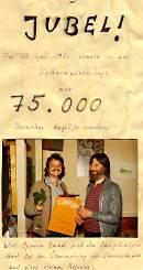 Bernd begr��t den 75000. Gast